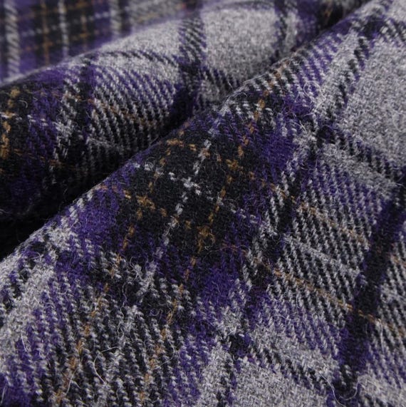 Plaid Wool fabric by the yard