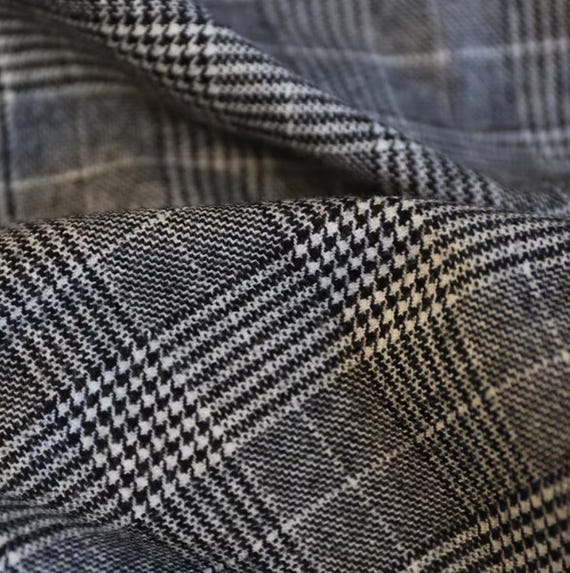 Plaid Wool fabric by the yard