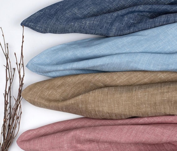 Yarn dyed linen fabric by the yard