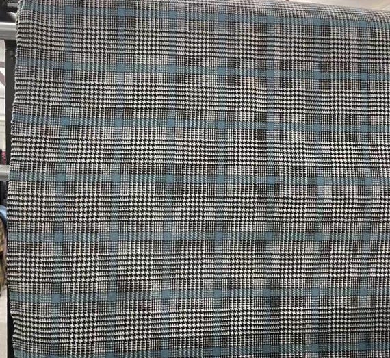 Houndstooth Plaid Wool Fabric, Gingham Checkered Fabric By The Yard