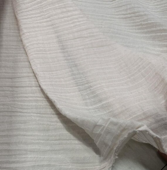 Crinkled linen fabric, Textured Linen fabric by the yard