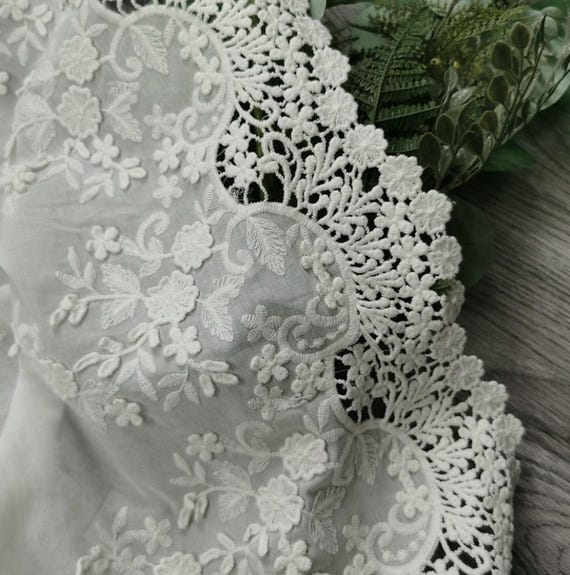 Embroidery cotton fabric by the yard