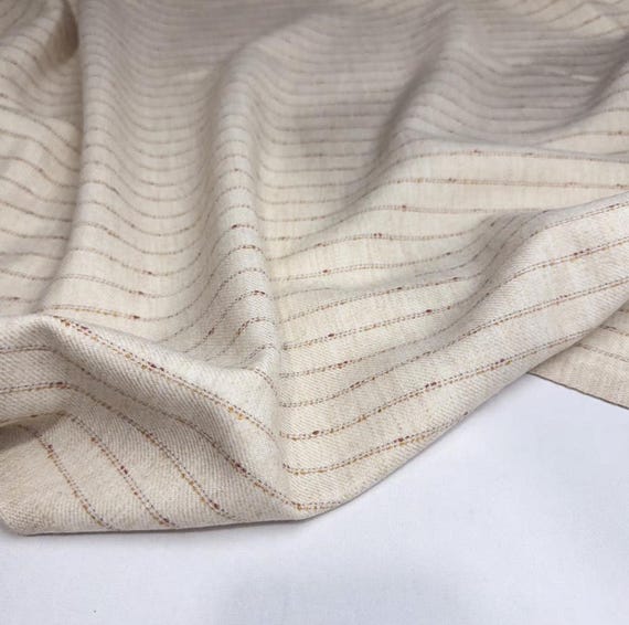 Striped wool fabric by the yard