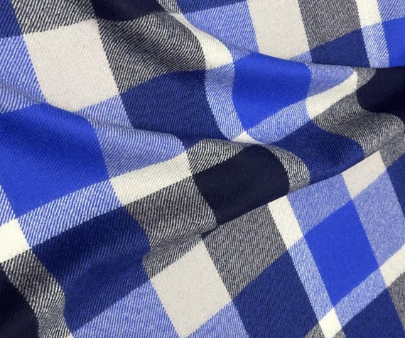 Plaid wool fabric by the yard