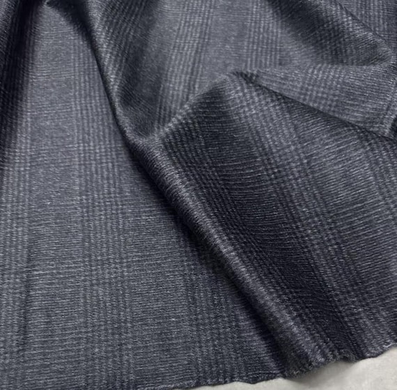 Plaid Cashmere wool fabric by the yard