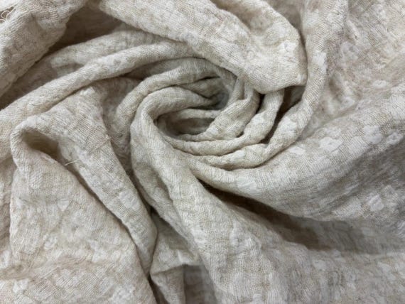 Jacquard Floral Linen Cotton Fabric By The Yard
