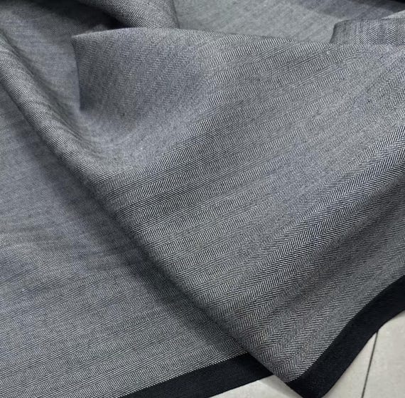 Herringbone Worsted Wool Fabric by the yard