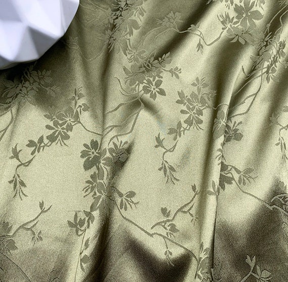 Jacquard floral fabric by the yard