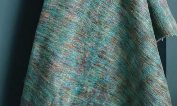 Green double sided wool fabric by the yard