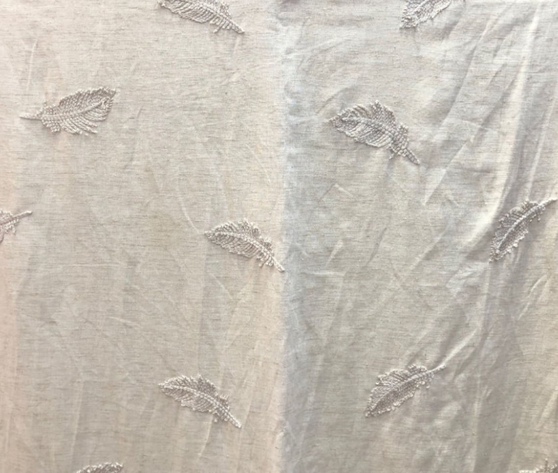 Embroidery embroidered linen fabric by the yard Etsy