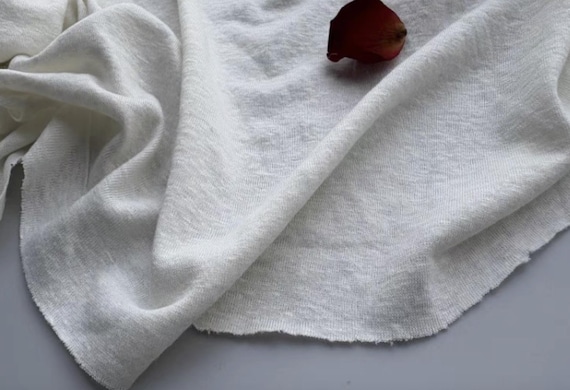 Knit linen cotton jersey fabric by the yard