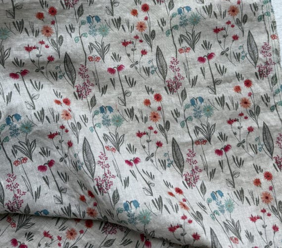 Print linen fabric by the yard