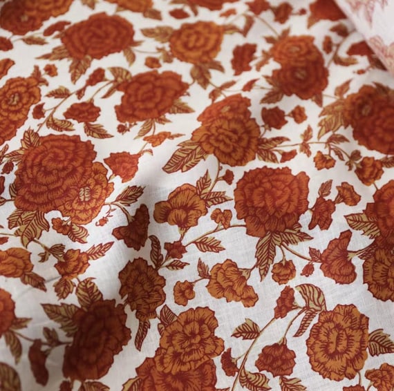 Print Linen fabric by the yard