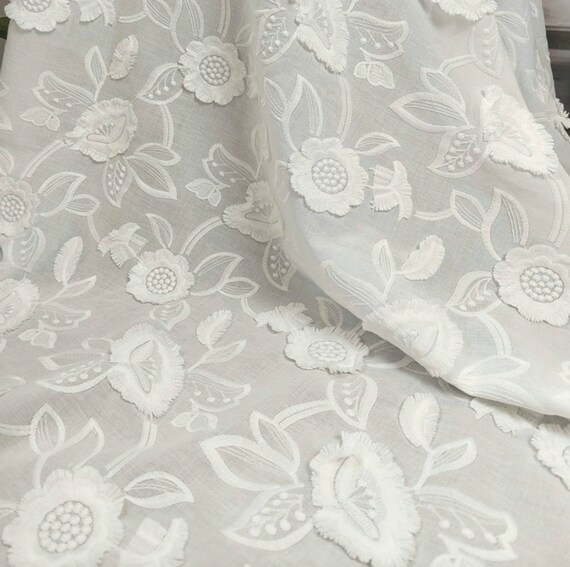 Embroidery cotton fabric By the yard