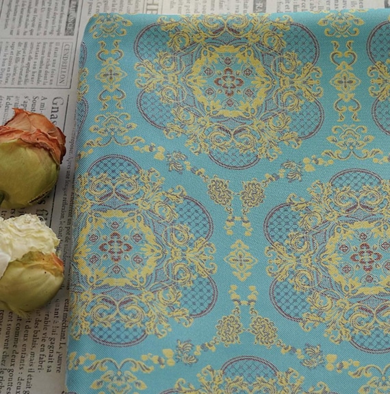 Jacquard brocade fabric by the yard