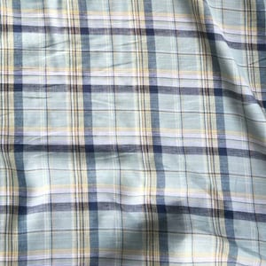 Plaid linen fabric by the yard