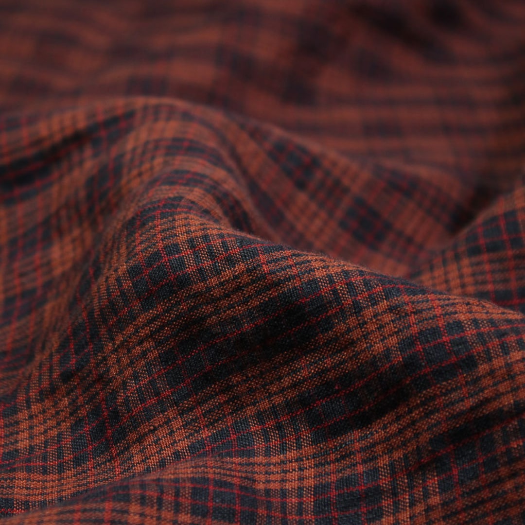 Yarn Dyed Linen Fabric, Plaid Checks Gingham Checkered Linen Fabric by