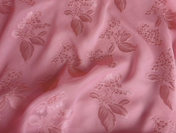 Jacquard floral silk fabric by the yard #257142