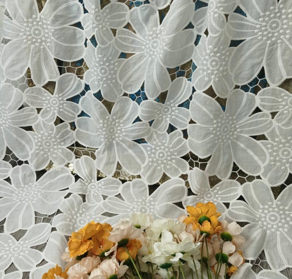 Embroidery cotton fabric By the yard