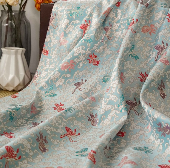 Jacquard brocade fabric by the yard
