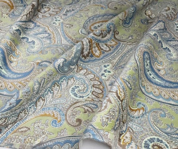 Paisley velveteen fabric by the yard