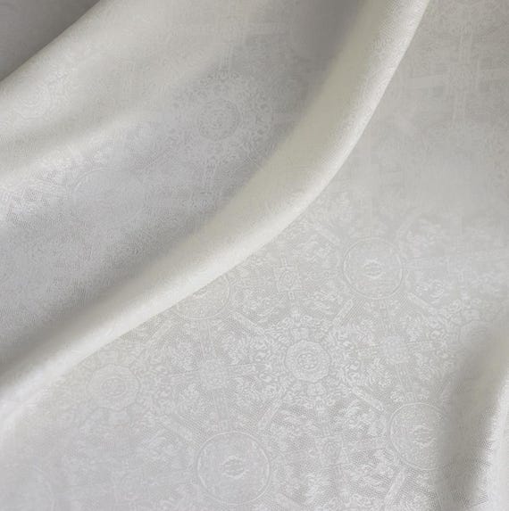Floral Jacquard silk fabric by the yard