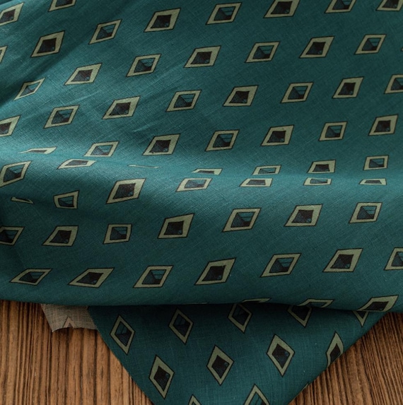 Print linen fabric by the yard