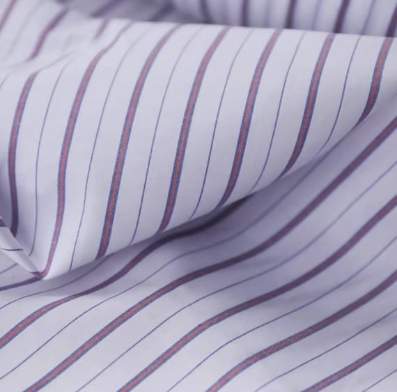 Striped cotton fabric by the yard