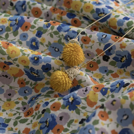 Print linen fabric by the yard