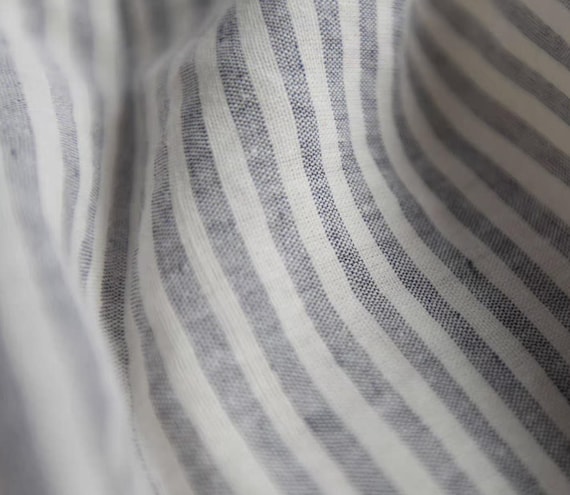 Extra Wide Yarn Dyed Striped linen fabric by the yard 280cm/110'' Wide - Apparel Bedding Curtains