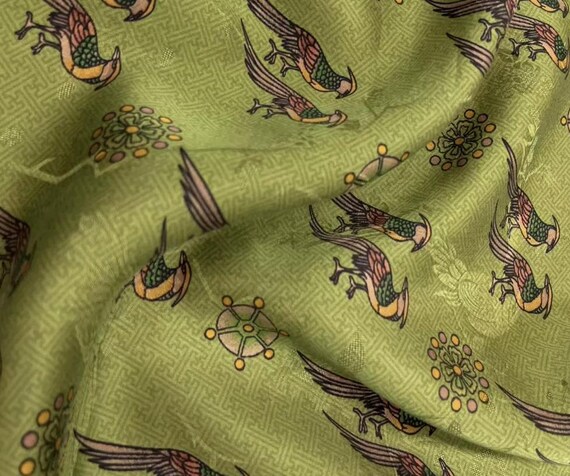 Gambiered silk fabric by the yard