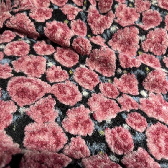 Floral Knit wool fabric by the yard