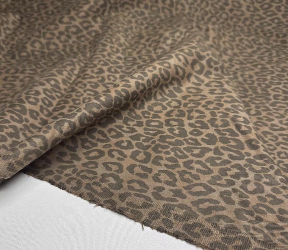 Animal pattern denim cotton fabric by the yard