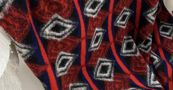 Rhombus Pattern Knit Wool fabric by the yard