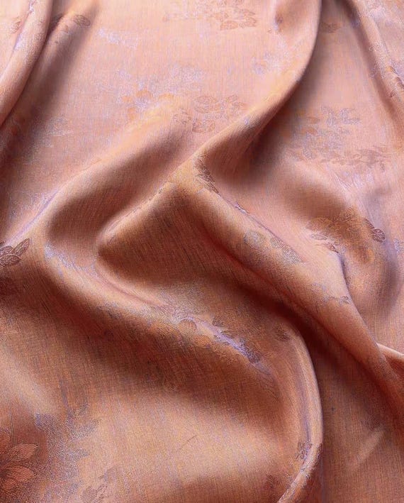 Multi Color Options Iridescent Jacquard silk linen fabric by the yard