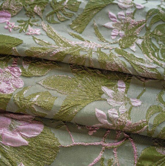 Jacquard brocade fabric by the yard