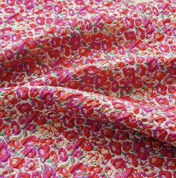 Jacquard brocade fabric by the yard