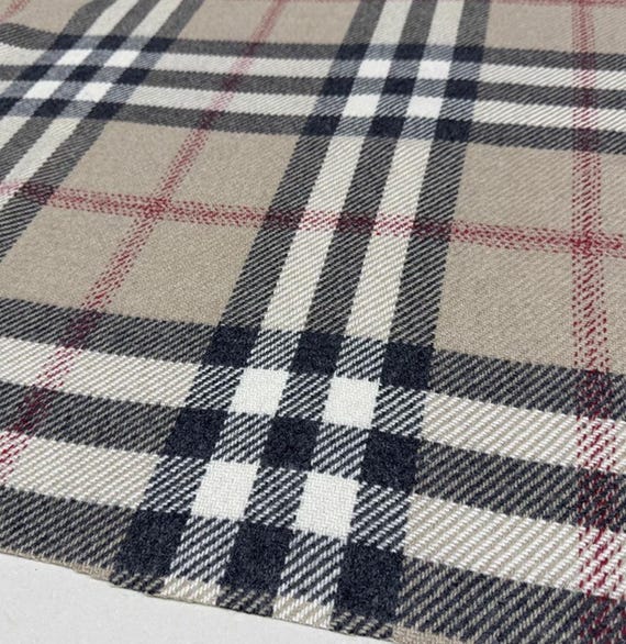 Plaid wool fabric by the yard