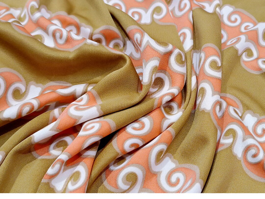 Print Knit Silk Fabric by the Yard Etsy