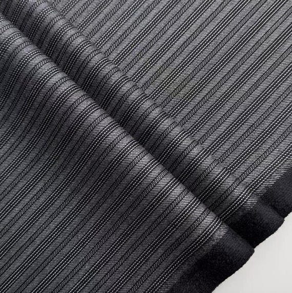 Striped Worsted wool fabric by the yard