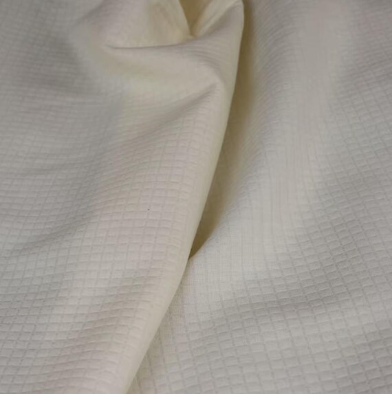Waffle Plaid Wool fabric by the yard