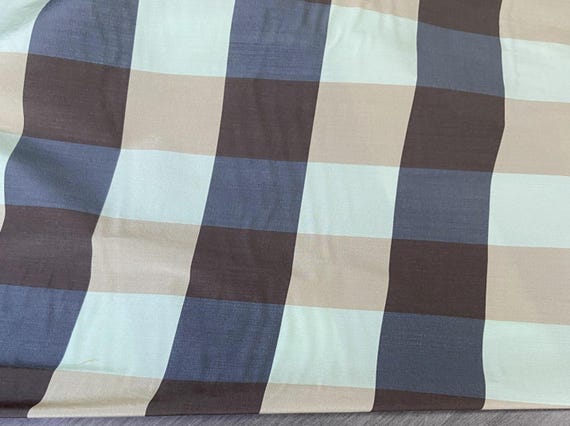 Plaid virgin wool fabric by the yard