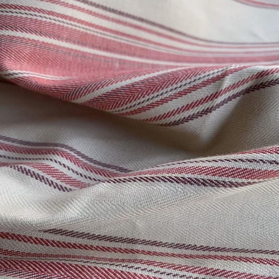 Herringbone linen fabric, Striped linen fabric by the yard