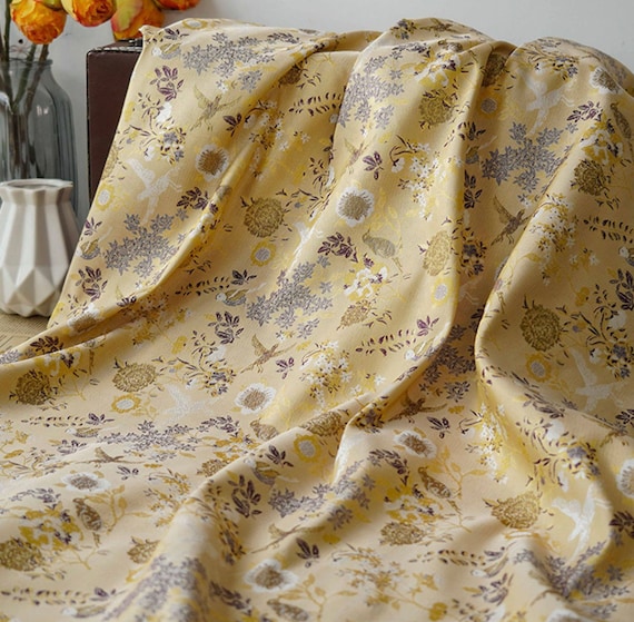 Jacquard brocade fabric by the yard