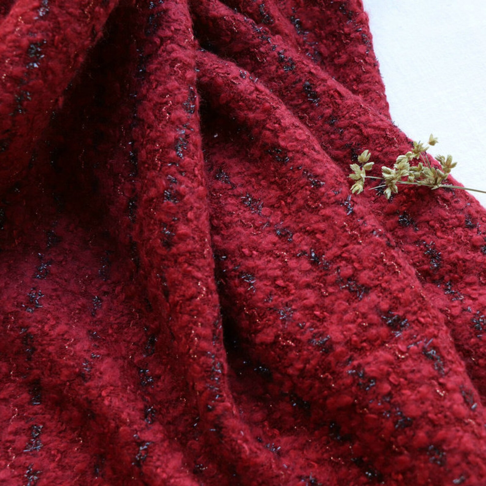 Striped wool blends fabric by the yard Etsy