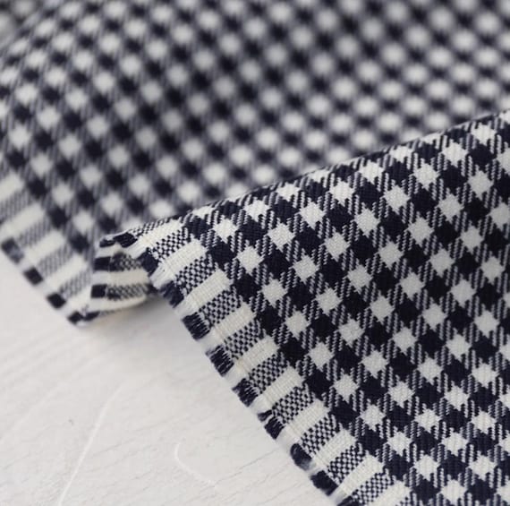 Plaid worsted wool fabric by the yard