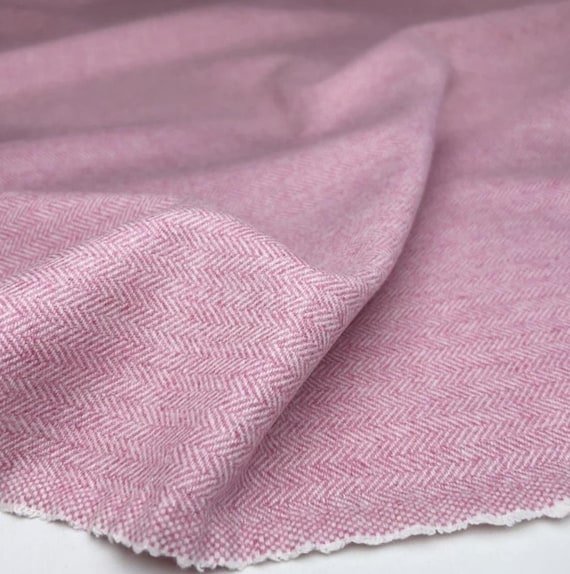 Herringbone wool fabric by the yard