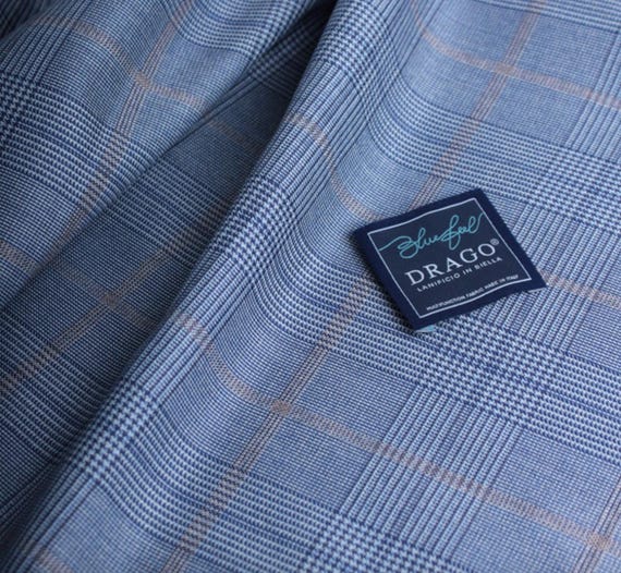 Italian Fabric Plaid Worsted Wool fabric by the yard