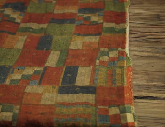 Print floral linen fabric by the yard