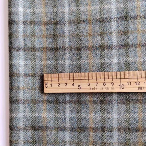 Plaid Wool fabric by the yard